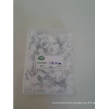 White Circle Nail Clips in Crystal Plastic Box